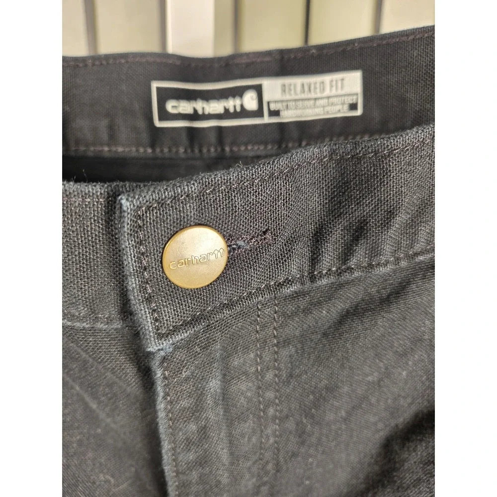 Carhartt Relaxed Fit Men's Black Canvas Carpenter Pant - 38x 32